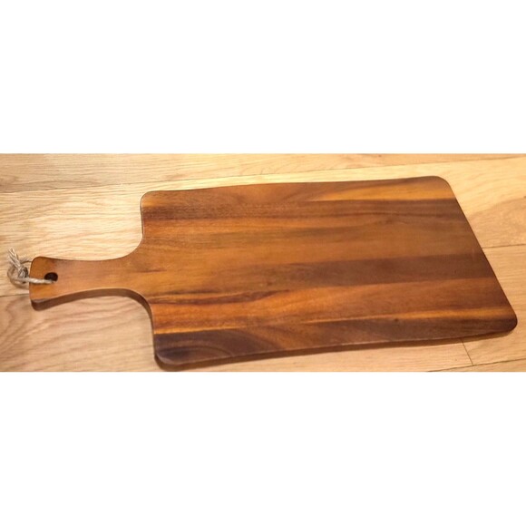 Elegant Acacia Paddle Serving Board Edge Grain Flat Bread Loaf Cutting Board NEW - Picture 16 of 16